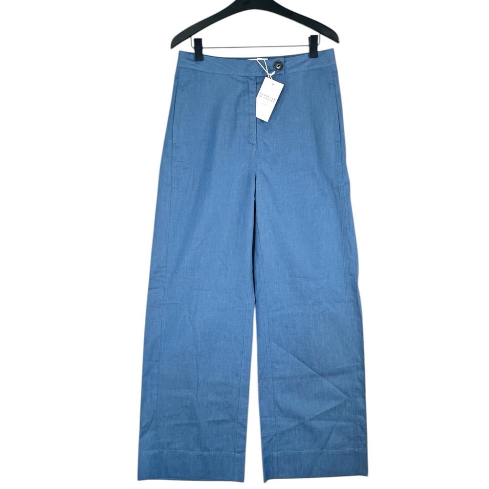 NWT Derek Lam 10 Crosby Eli Wide Leg Pants in Medium Blue Size 8 - Picture 7 of 12